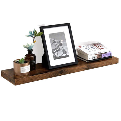 rustic brown floating shelf