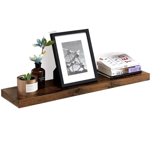 rustic brown floating shelf