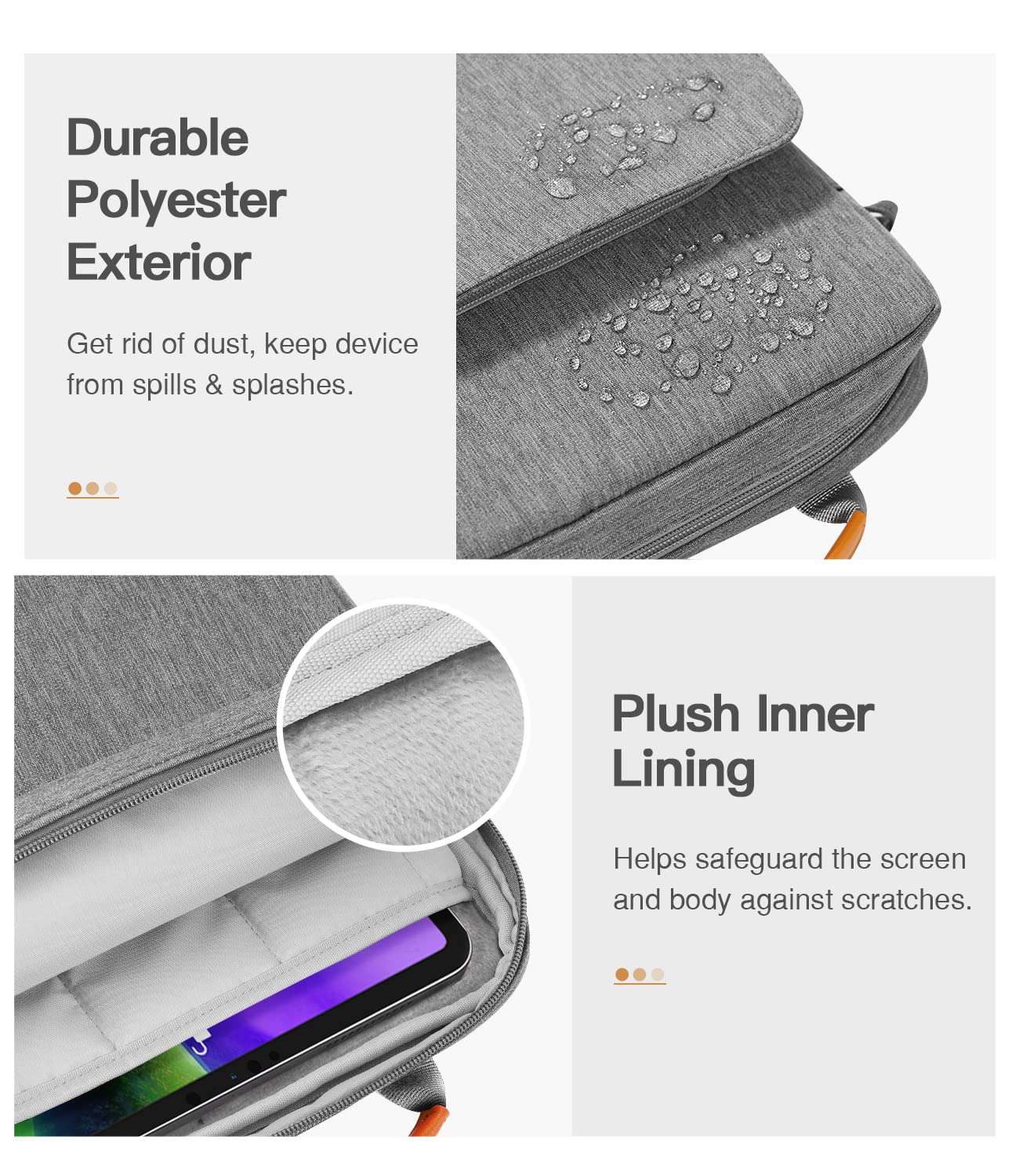 Laptop Sleeve 13 inch Grey with Shoulder Straps