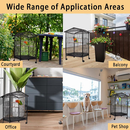 Large Bird Cage Parrot Cage with Stand Carrier
