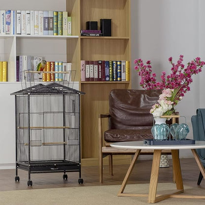 Large Bird Cage Parrot Cage with Stand Carrier