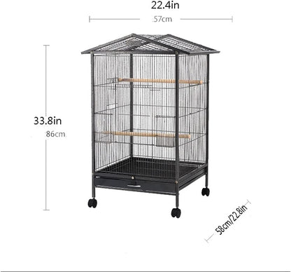 Large Bird Cage Parrot Cage with Stand Carrier