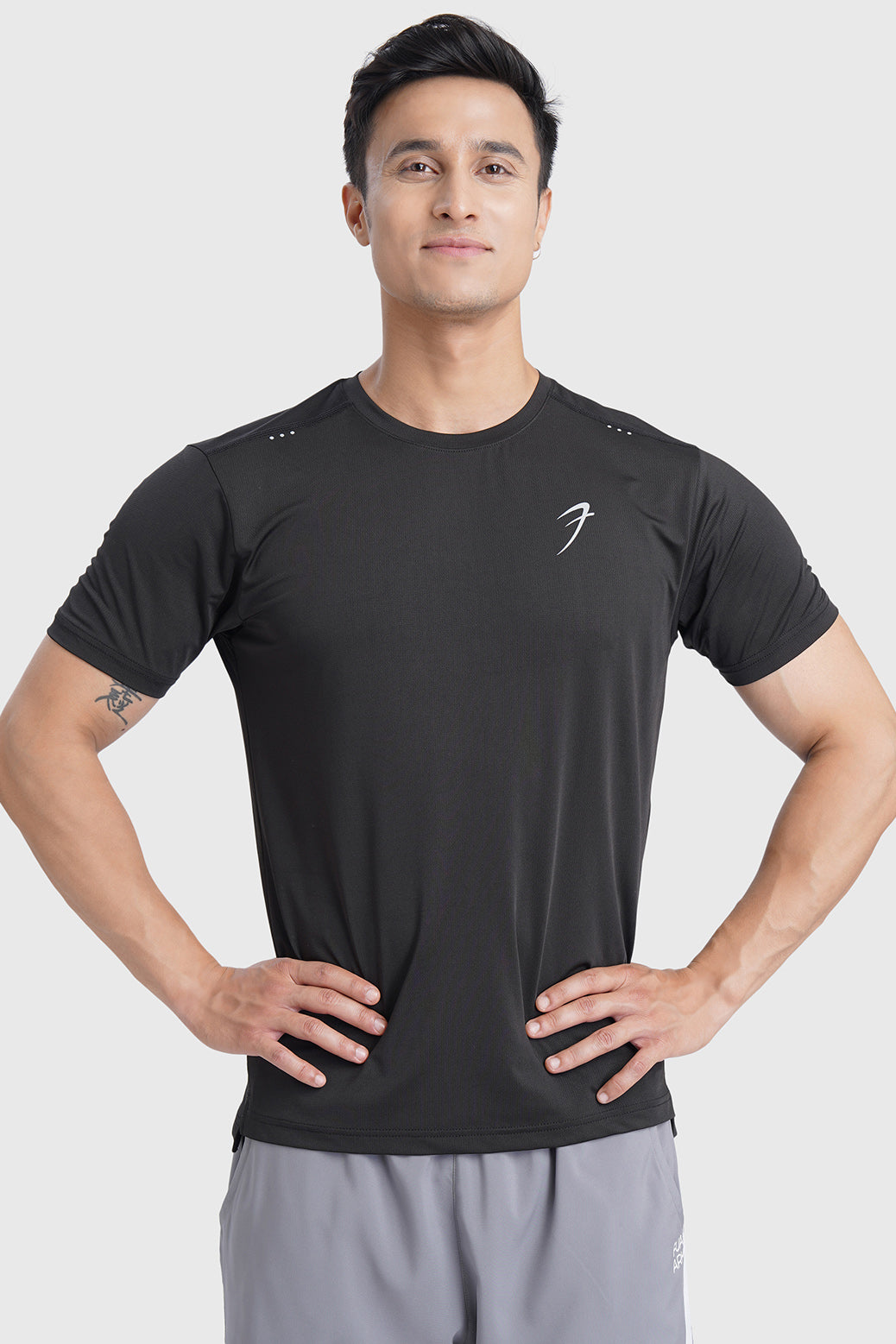 Laser Cut Running T-shirt Black