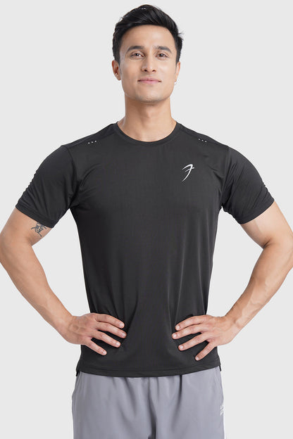 Laser Cut Running T-shirt Black