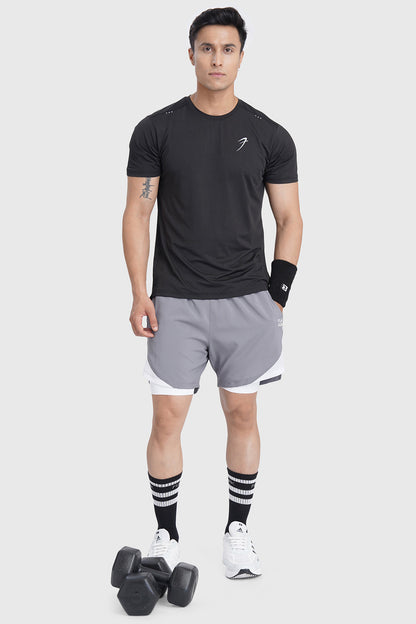 Laser Cut Running T-shirt Black