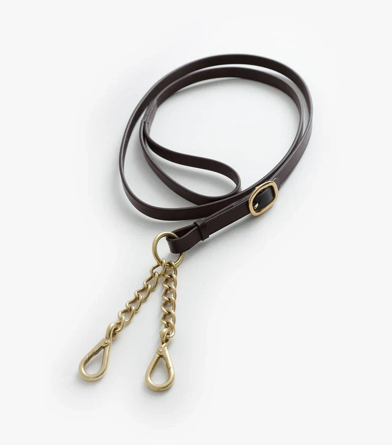 PE Leather Lead Rein with Chain Coupling