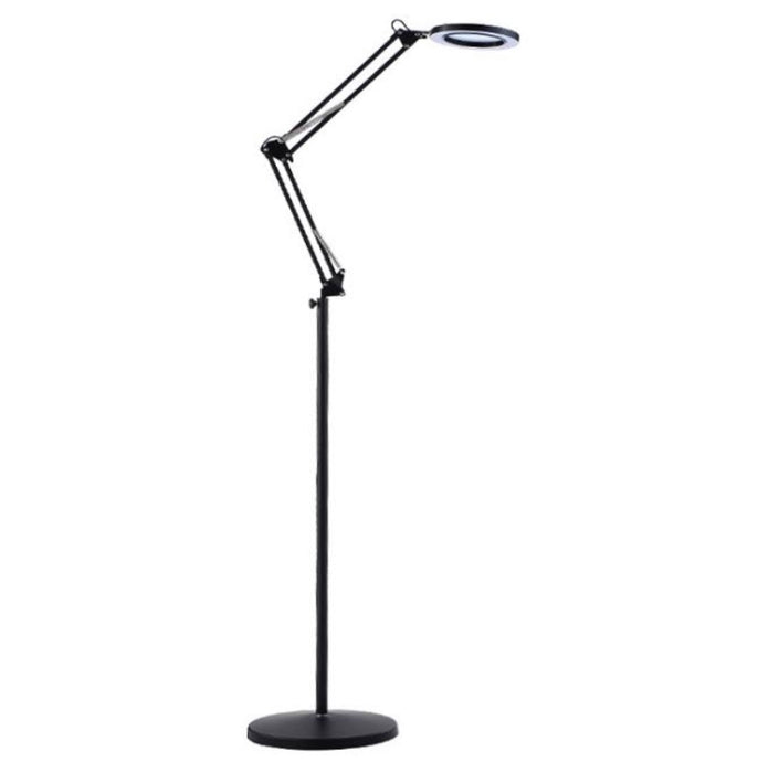 LED Magnifying Floor Lamp, 3-Color Dimmable Light with Glass Magnifier for Tattoo, Lash, Makeup, Nail Art, and Read
