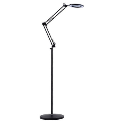 LED Magnifying Floor Lamp, 3-Color Dimmable Light with Glass Magnifier for Tattoo, Lash, Makeup, Nail Art, and Read