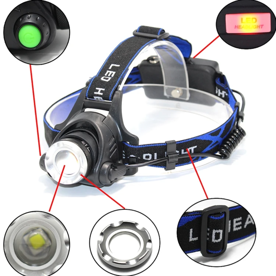 Rechargeable Waterproof Headlamp Flashlight