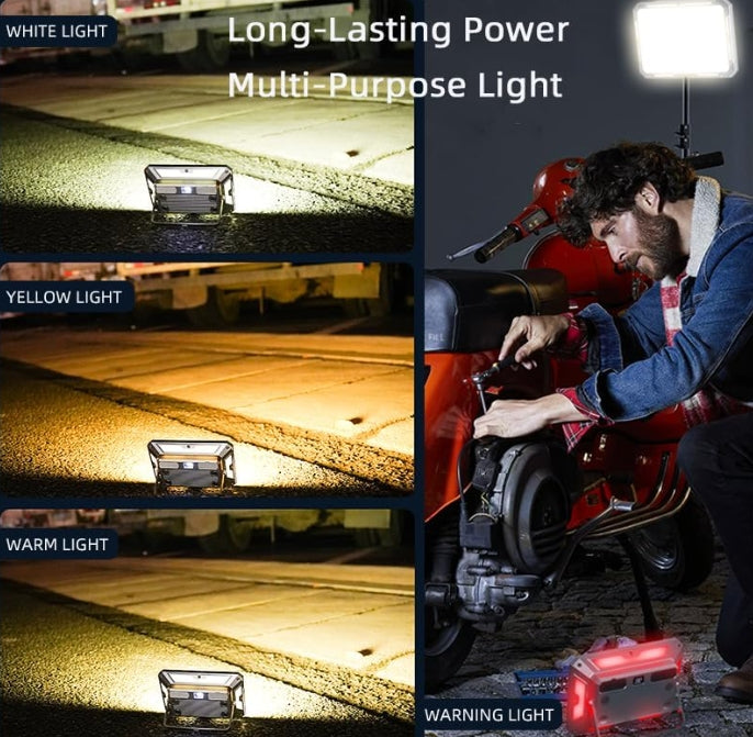 Portable Magnetic LED Work Light, Rechargeable Camping Lantern