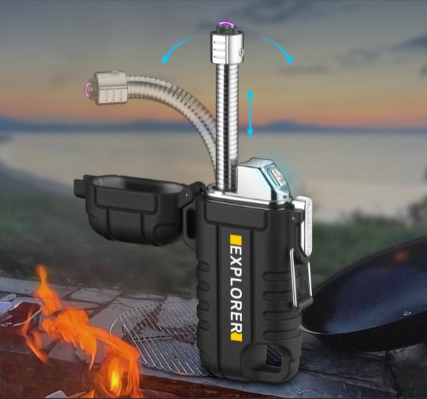 Electric Lighter With 360°Flexible Long Neck Windproof Arc Lighter USB Recharging