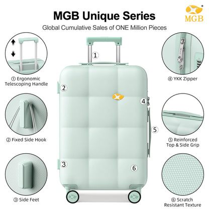 3 Piece Luggage Sets NZ – Lightweight Hard Shell Suitcase | CloudLite | Mint Green