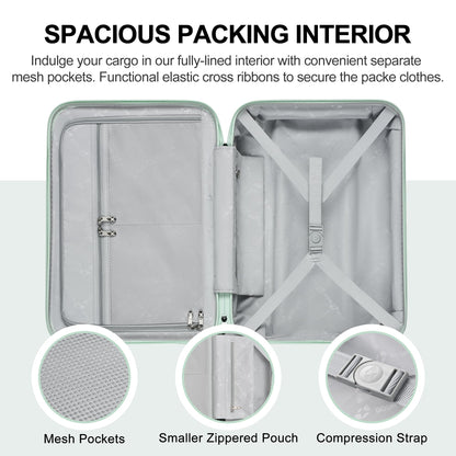 3 Piece Luggage Sets NZ – Lightweight Hard Shell Suitcase | CloudLite | Mint Green