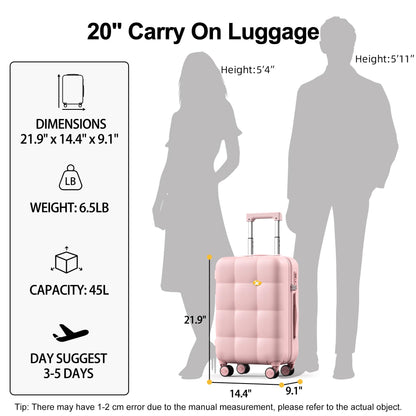 3 Piece Luggage Sets NZ – Lightweight Hard Case Suitcase | CloudLite | Pink
