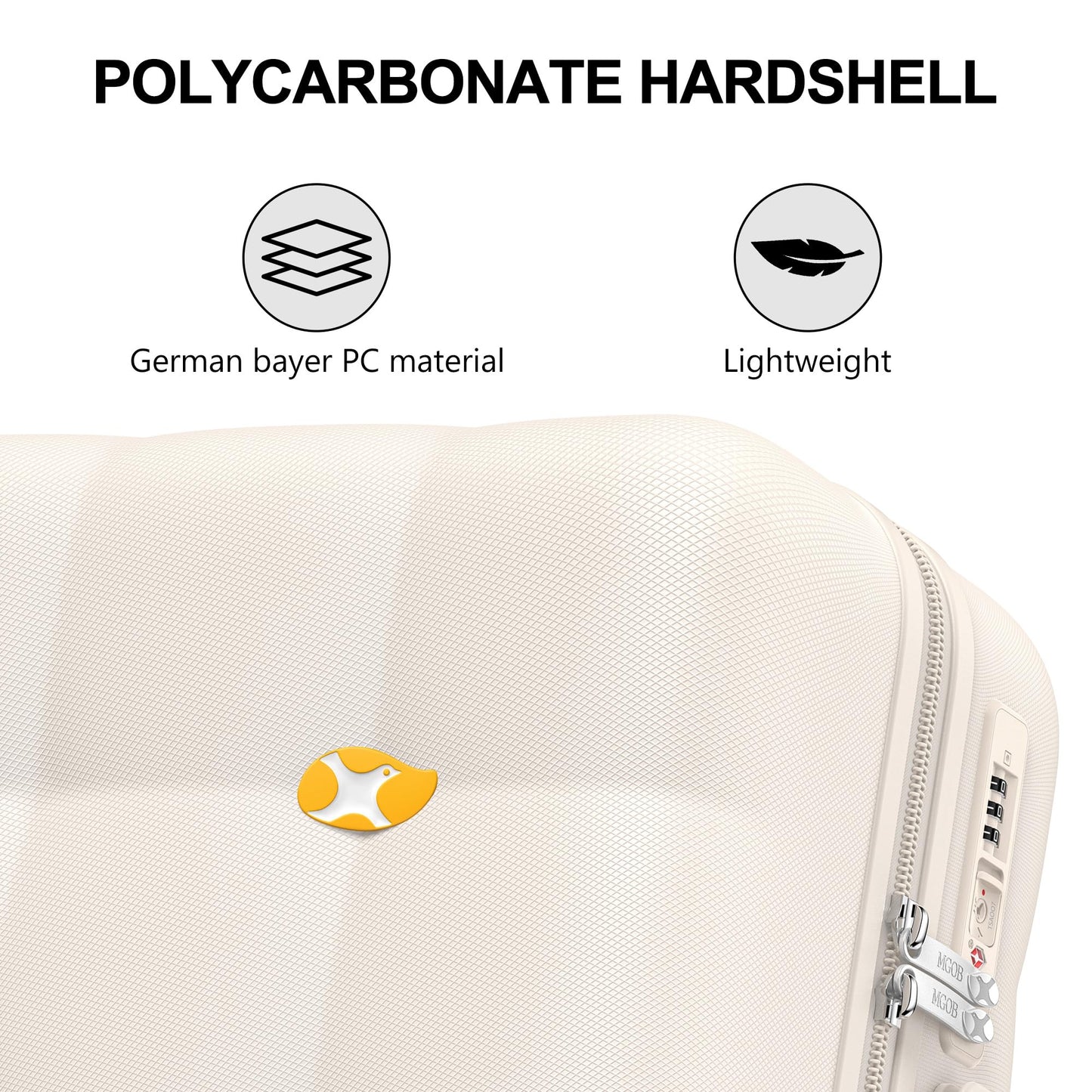 3 Piece Luggage Sets NZ – Lightweight Hardside Suitcase | CloudLite | Ivory White