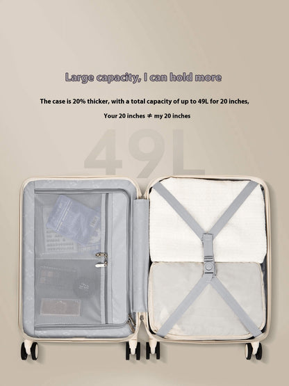 Hard Shell Carry On Luggage - Front Opening Hand Cabin Suitcase |  Lumo One Access | Mint Green | 56 cm