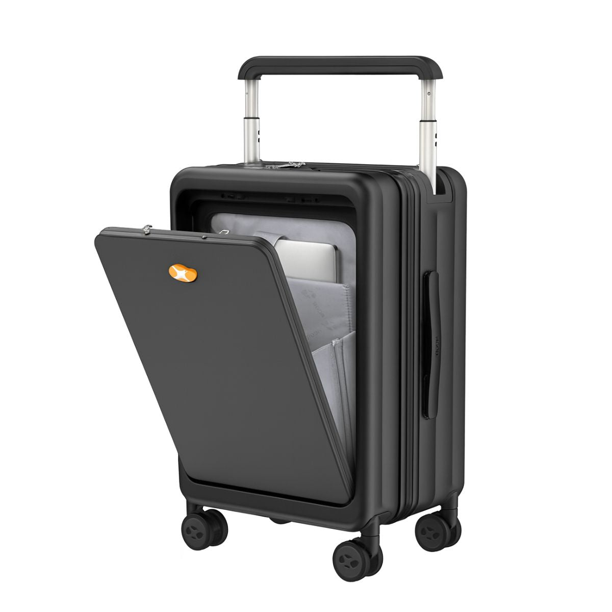 Carry On Luggage - Hard Shell Cabin Suitcase with Laptop Compartment | Lumo One Access | Cream Beige | 56 cm