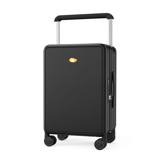 Black Carry On Luggage - Hard Shell Cabin Suitcase with USB Charging | Lumo One | 56 cm