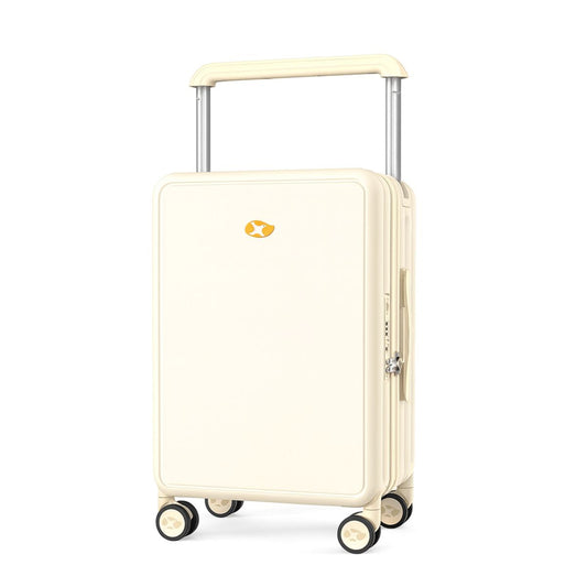 Carry On Luggage - Hard Case Cabin Suitcase with Spinner Wheels | Lumo One | Cream Beige | 56 cm