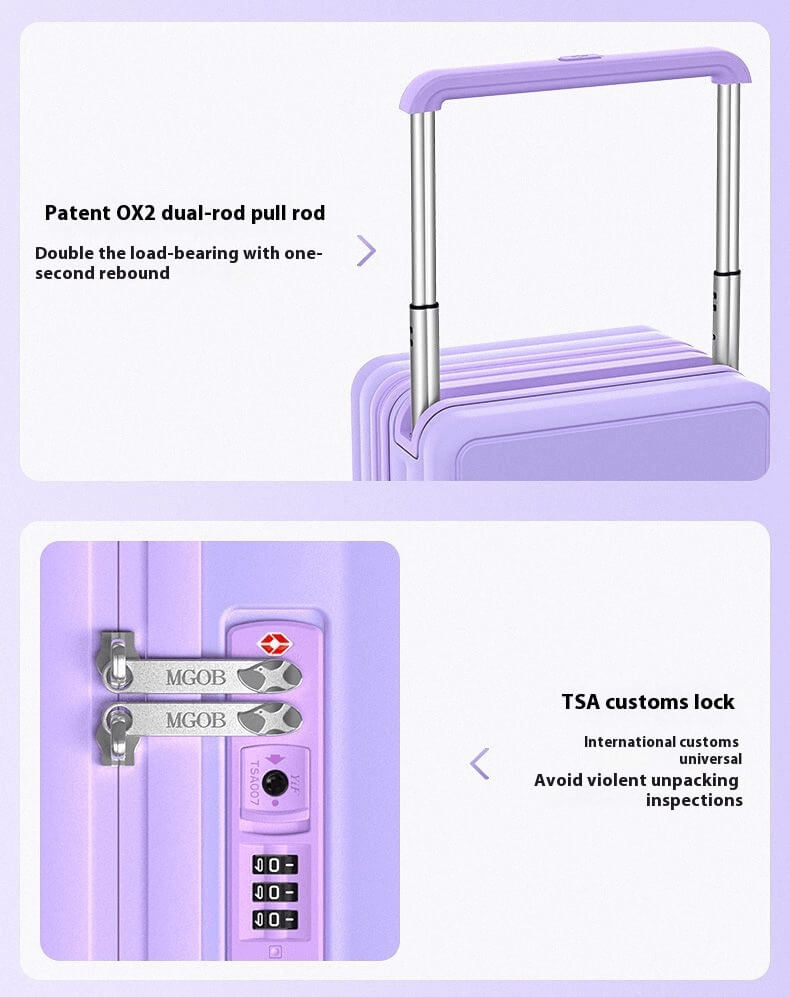 Carry On Luggage - Hard Shell Hand Cabin Suitcase  | Lumo One | Lavender Purple | 56 cm
