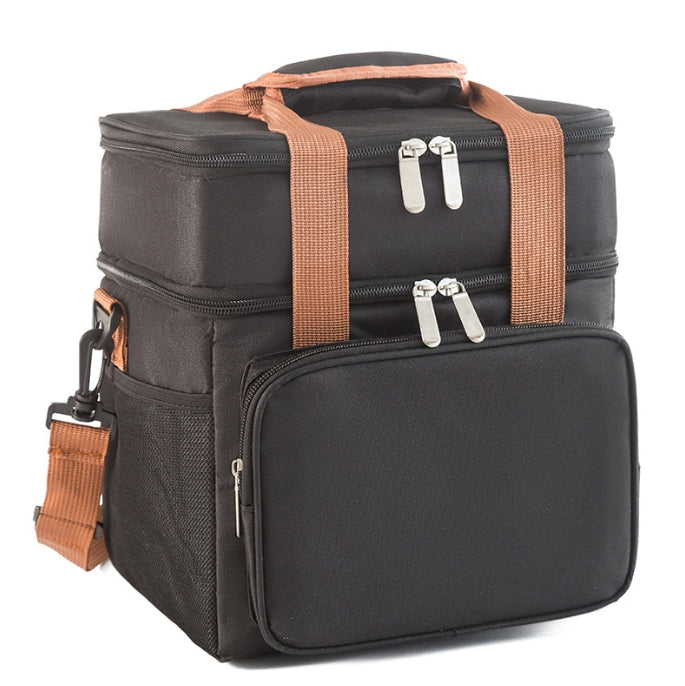 2 Layer Zipper Lunch Bag Tote Insulated Lunch Bag Picnic Food Lunch Box Storage