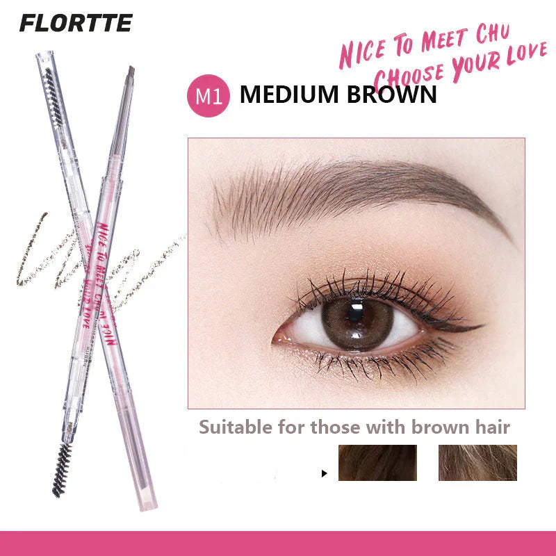 FLORTTE Nice To Meet Chu Slanted Eyebrow Pencil with Brush