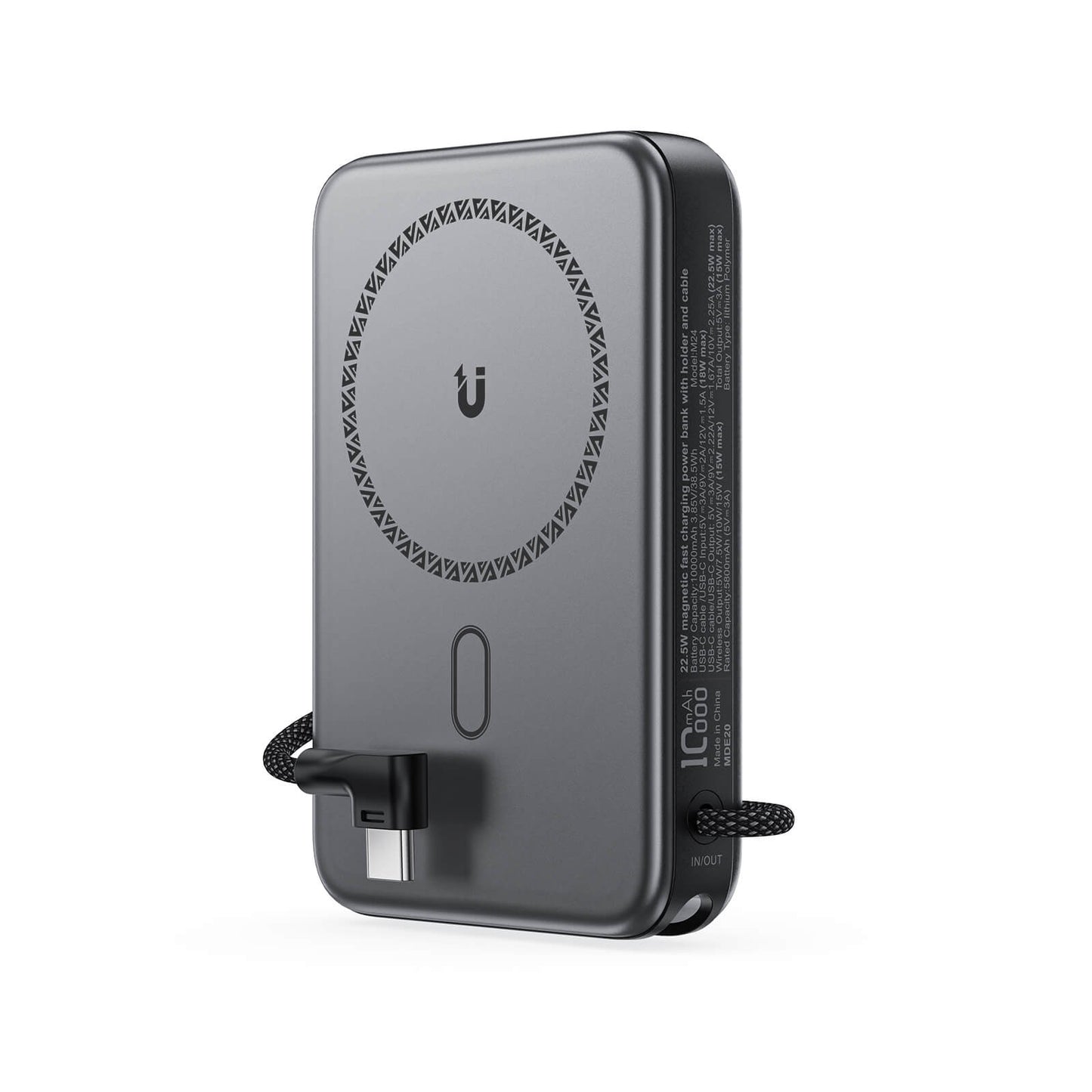 Acefast 10000mAh MagSafe Wireless Power Bank Built in Type-C Cable and Stand M24