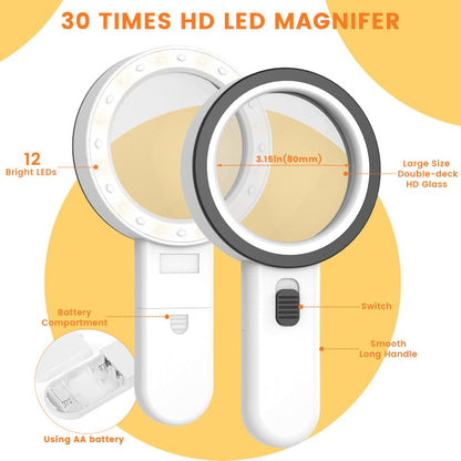 magnifying glass with LEDs