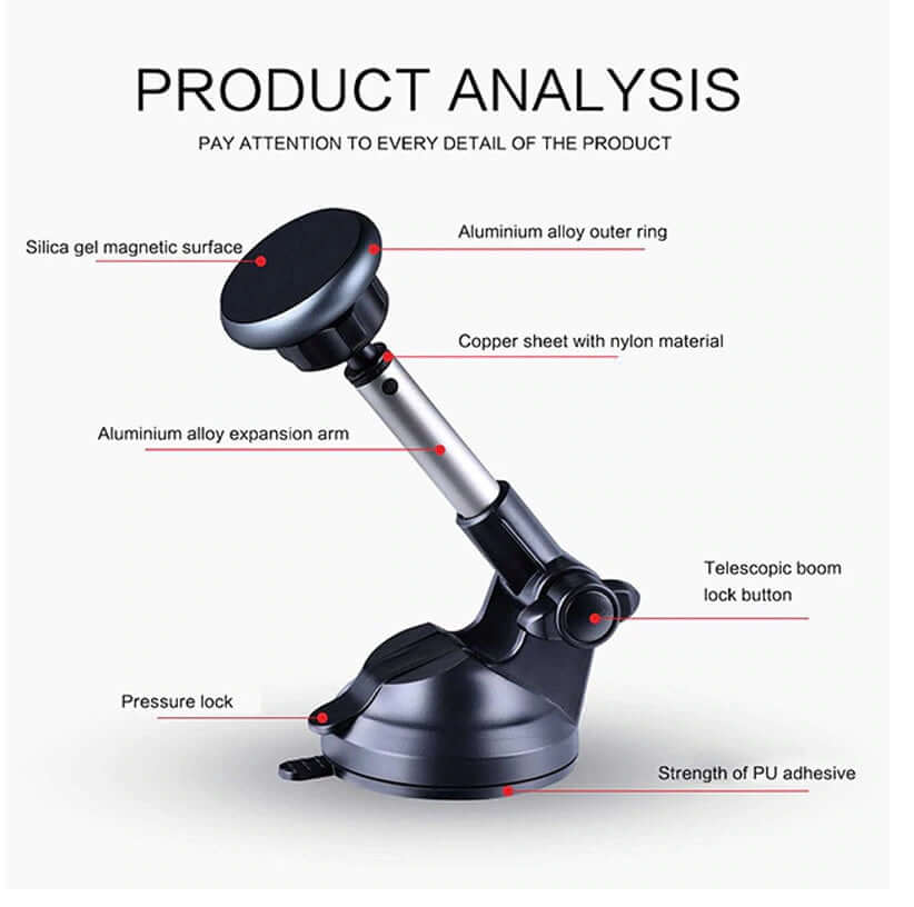 Car Phone Holder Long Arm Suction Cup Phone Holder For Car Dashboard Windshield Air Vent Hands Free Clip - The Shopsite