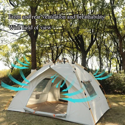 Camping Tent 3-5 Person Family Tent (Beige)