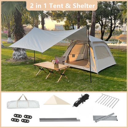 Camping Tent With Canopy 3-5 Person Tent