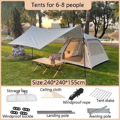 Camping Tent With Canopy 3-5 Person Tent