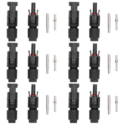 6 Pair MC4 Solar Panel Connectors Male Female