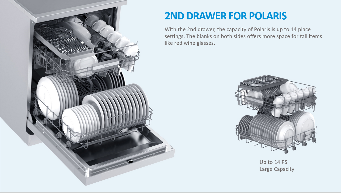 Midea 14 Place Setting Dishwasher With 3 Year Warranty