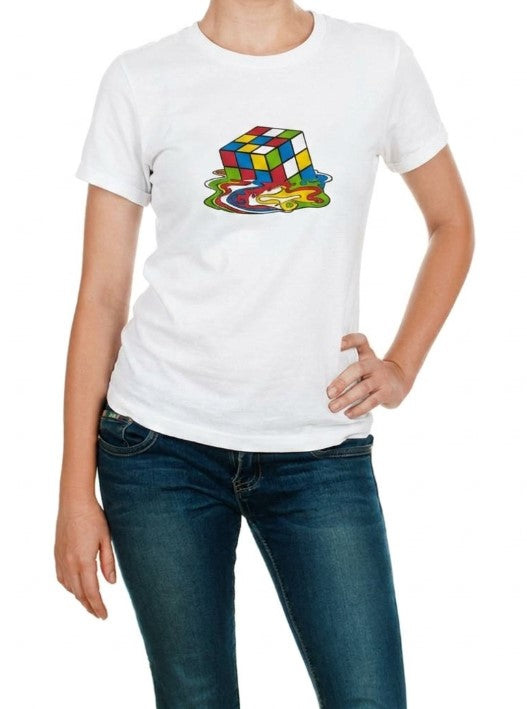 Melt Cube Tshirt - Women White
