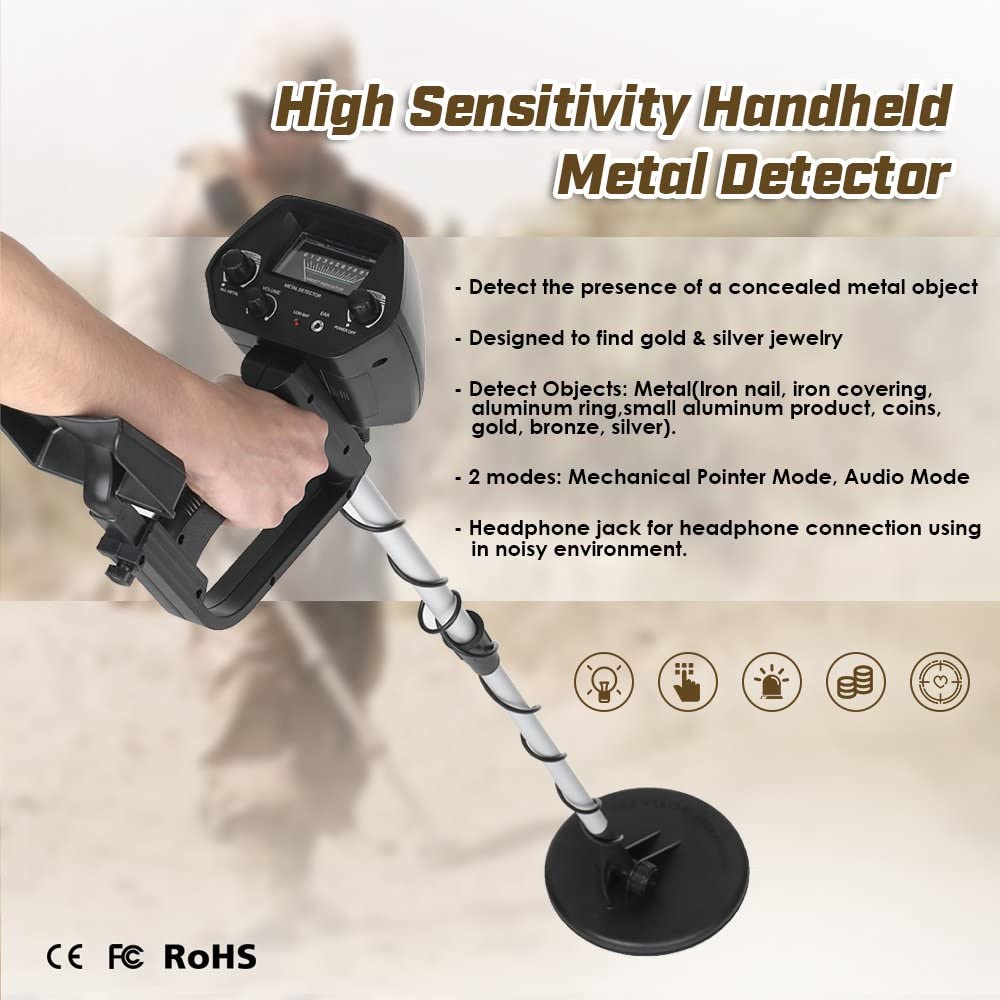 Metal detector in use outdoors