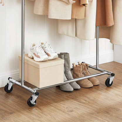 adjustable width garment rack