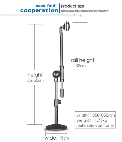 Microphone Stand Universal Mic Mount With Heavy Compact Base - The Shopsite