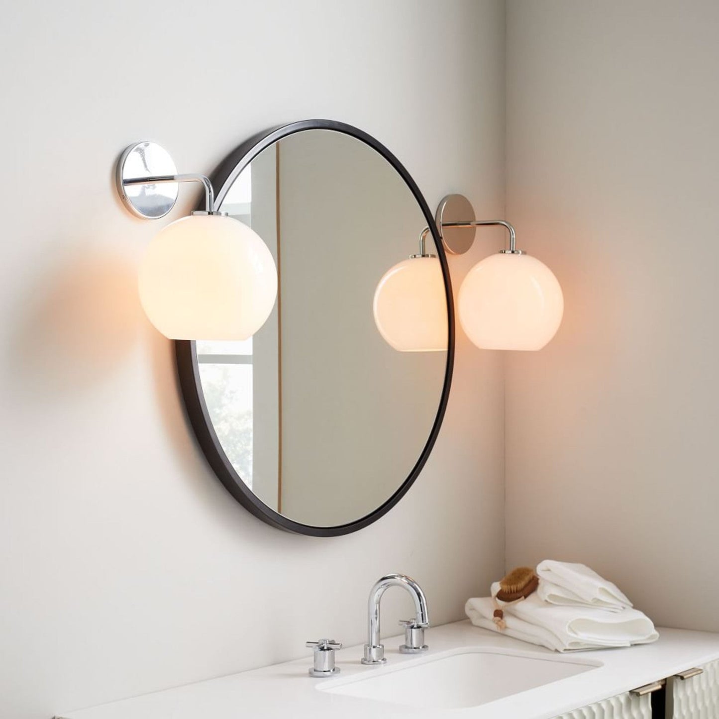 Round Wall Mirror Bathroom Mirror 60CM
