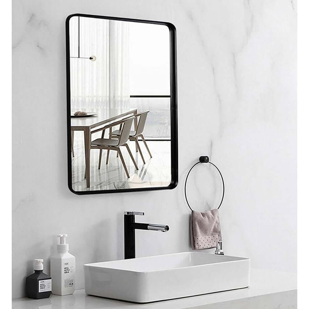 Aluminum frame LED mirror
