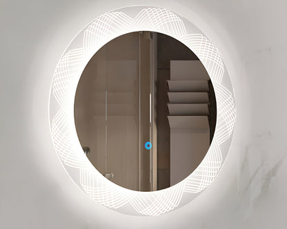 Round Bathroom Mirror with Touch Sensor Adjustable Lighting