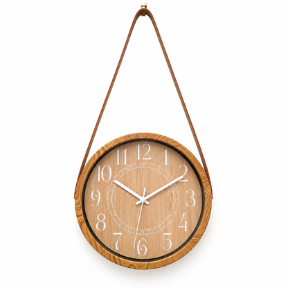 30cm Faux-Wood Belt-Hung Wall Clock – MJ-K301