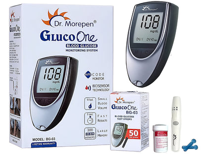 Dr. Morepen Blood Glucose Meter with 50 Strips
