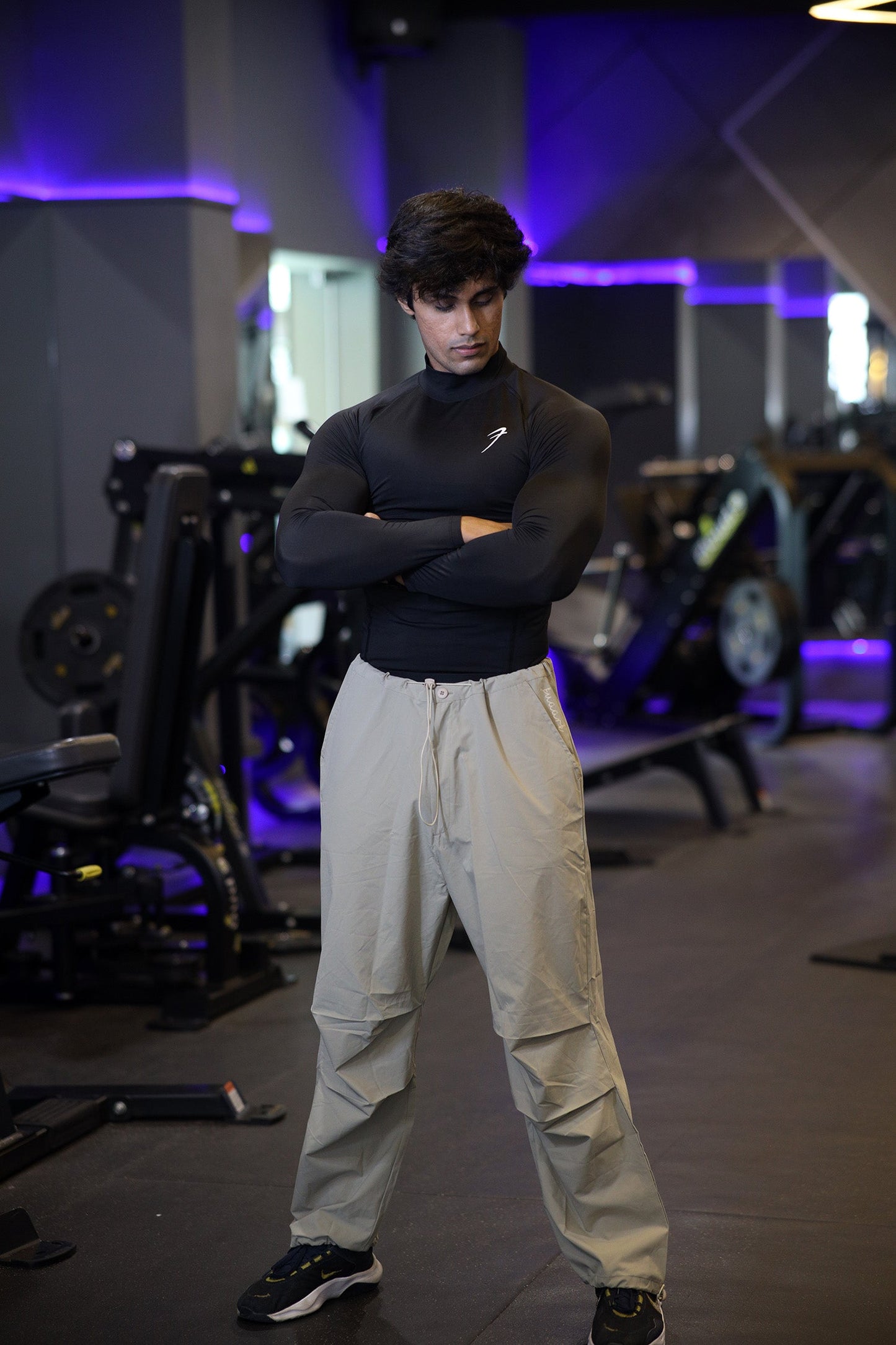 High Neck Compression Full Sleeves T-shirt Black