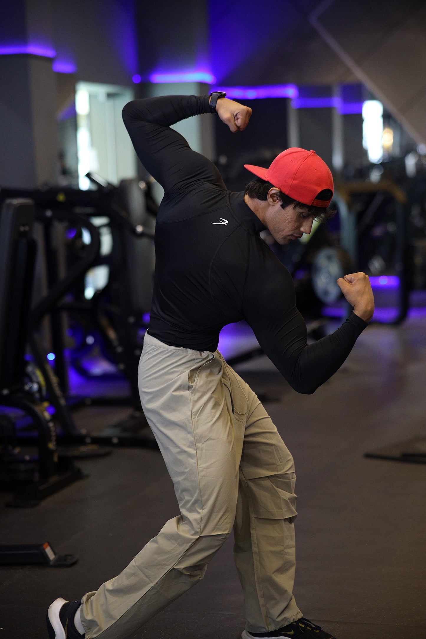 High Neck Compression Full Sleeves T-shirt Black