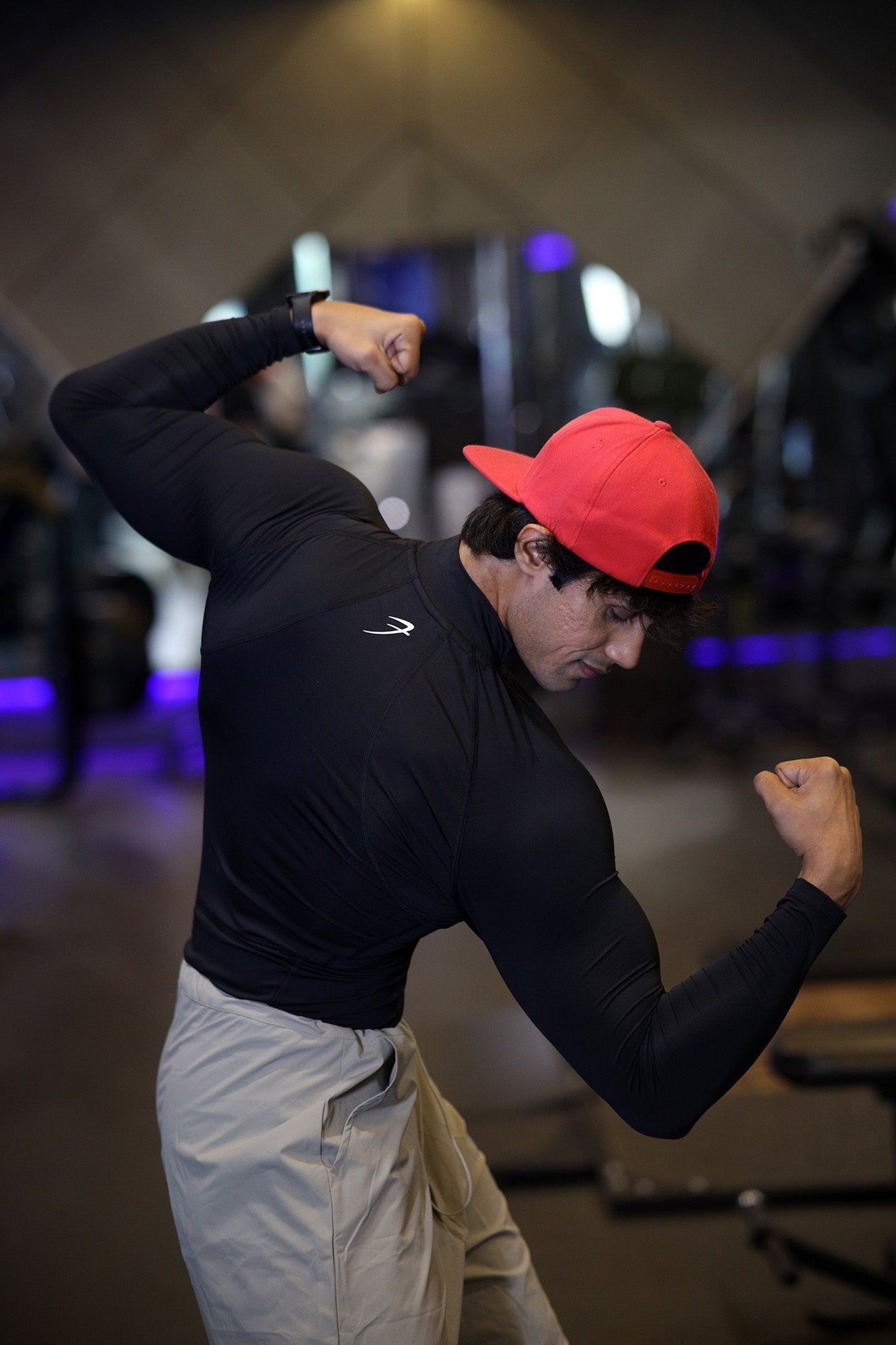 High Neck Compression Full Sleeves T-shirt Black