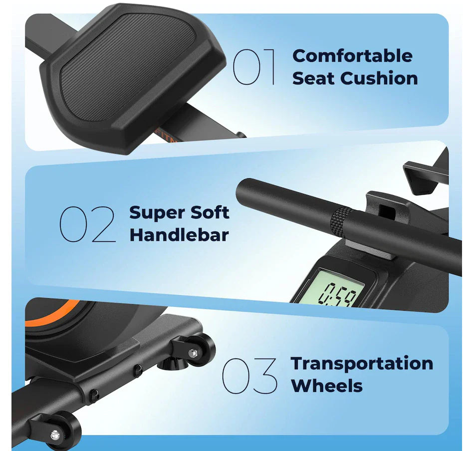 Magnetic Rowing Machine Fitness Machine Double Track