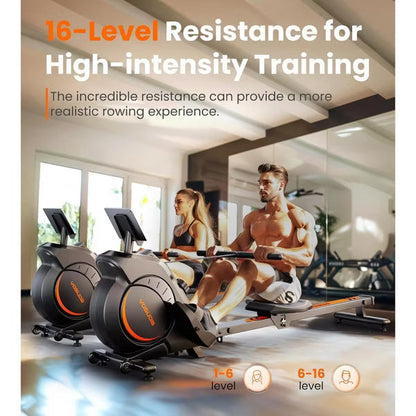 Magnetic Rowing Machine Fitness Machine Double Track