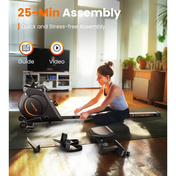 Magnetic Rowing Machine Fitness Machine Double Track