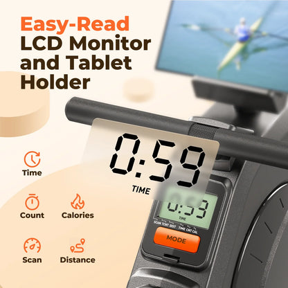 Magnetic Rowing Machine Fitness Machine Double Track